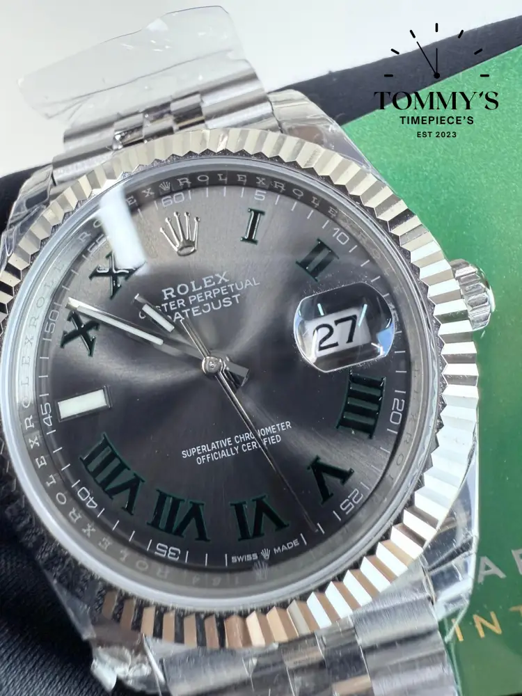 Superclone Datejust 41, (126334) 41mm Slate Wimbledon Dial-Jubilee Bracelet (Fluted Bezel) - Image 3
