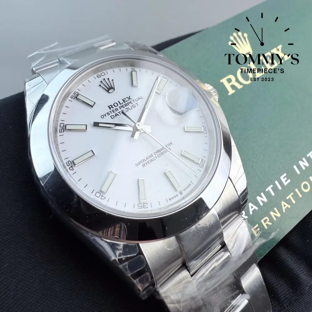 Superclone Datejust 41, (126300) 41mm White Dial-Oyster Bracelet (Smooth Bezel) - Image 2