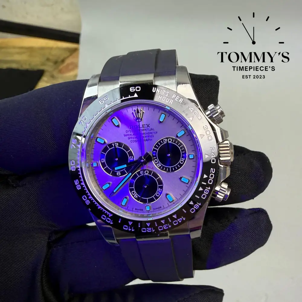 VSF Superclone Daytona, (126519LN) 40mm Silver Dial-Oysterflex Strap (White Gold/Black Ceramic Bezel) [Counterweight Version] - Image 5