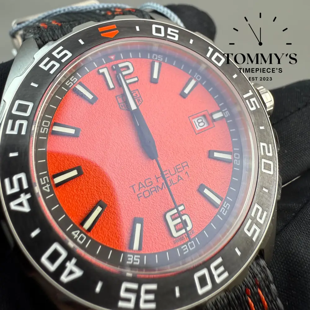 Superclone Formula 1 Quartz, (WAH1112.BC0945) 41mm Red Dial-Black Leather Strap (904L Stainless Steel) - Image 3