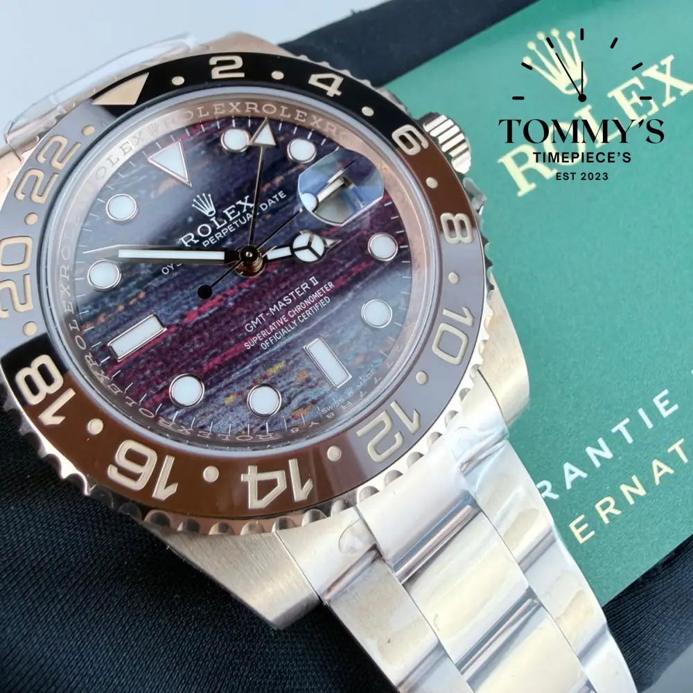 Superclone GMT-Master II (126715CHNR), 40mm Tiger Iron Dial-Oystel Bracelet (Black Brown Ceramic Bezel) - Image 2