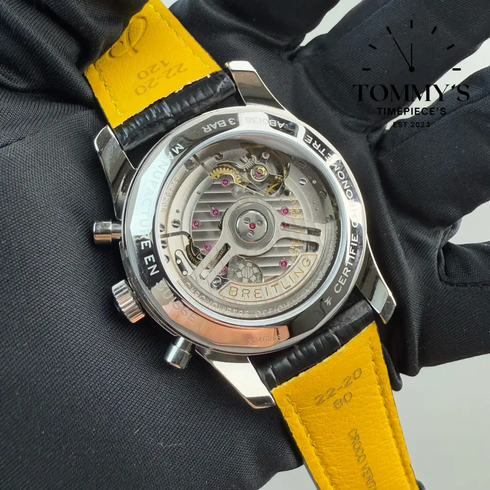 Superclone Navitimer B01 Chronograph 43, (AB0138211B1P1) 43mm Black Dial-Black Leather Strap (Slide Rule Bezel) - Image 3