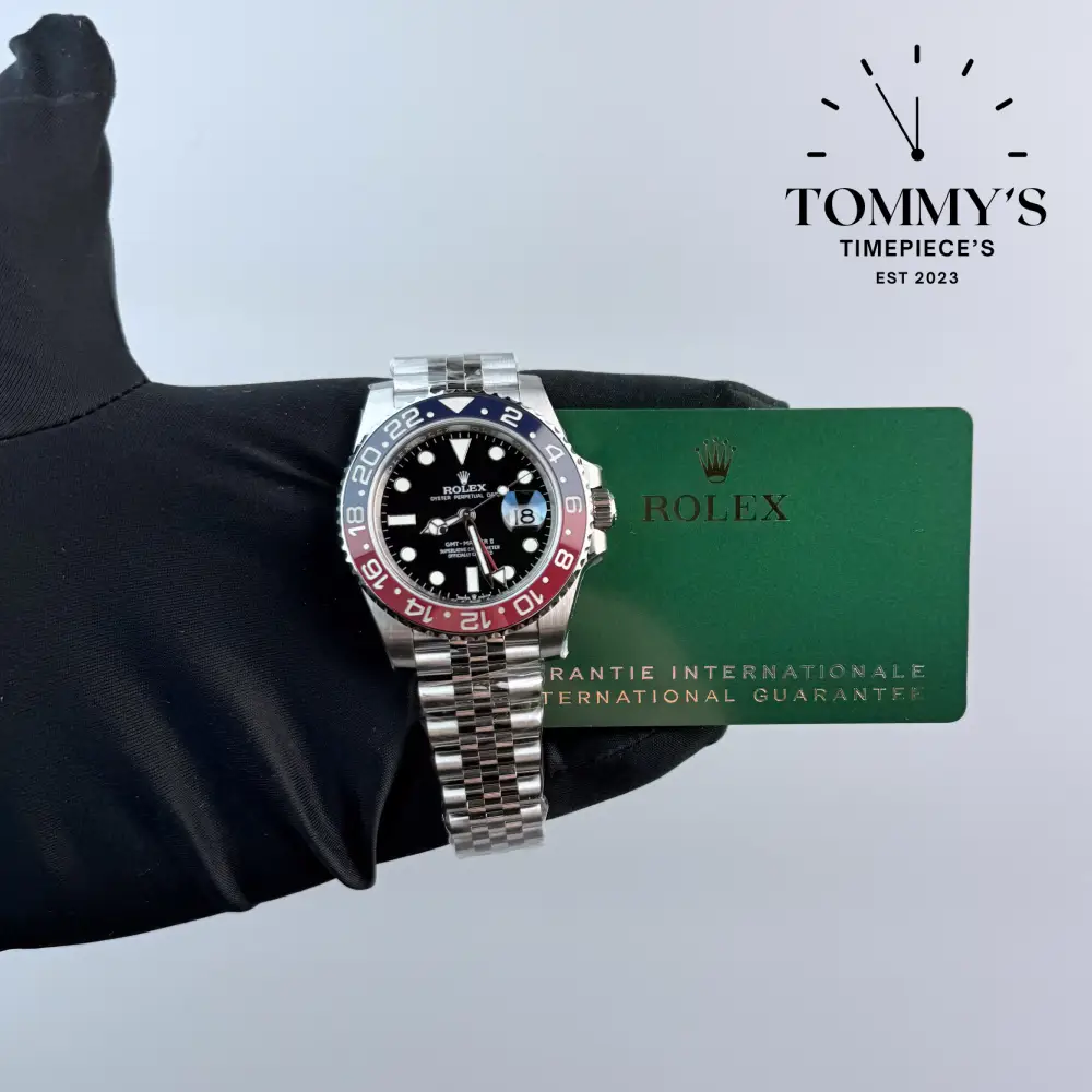Superclone GMT-Master II "Pepsi", (126710BLRO) 40mm Black Dial-Jubilee Bracelet (Red/Blue Ceramic Bezel)