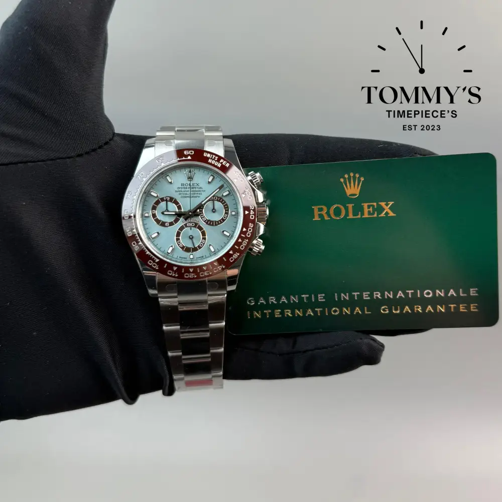 VSF Superclone Daytona, (116506) 40mm Ice Blue Dial-Platinum Oyster Bracelet (Chestnut Brown Bezel)