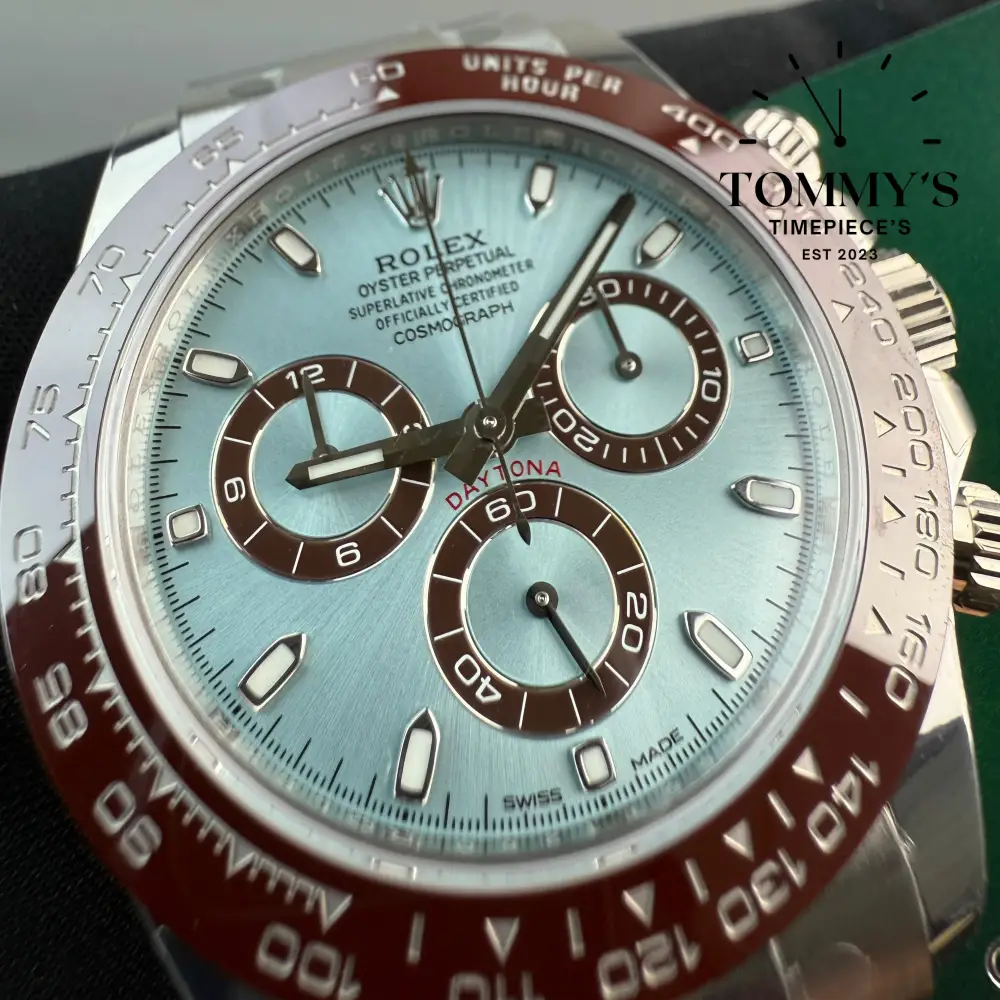 VSF Superclone Daytona, (116506) 40mm Ice Blue Dial-Platinum Oyster Bracelet (Chestnut Brown Bezel) - Image 2