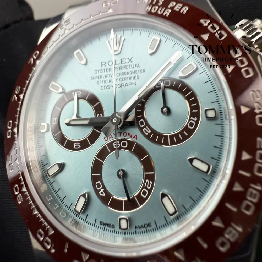 VSF Superclone Daytona, (116506) 40mm Ice Blue Dial-Platinum Oyster Bracelet (Chestnut Brown Bezel) - Image 3