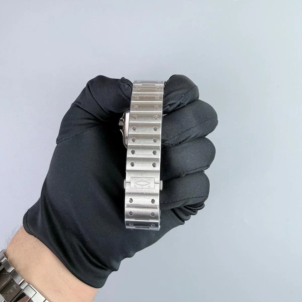BVF Superclone Santos Large (WSSA0030), 39.8mm Gradient Blue Dial-Stainless Steel Bracelet (Silver Bezel) [Free Leather Strap] - Image 6