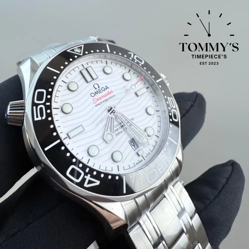 VSF Superclone Seamaster Diver 300M, 42mm Black Ceramic Wave Dial-Steel Bracelet [Free Rubber Strap] - Image 2
