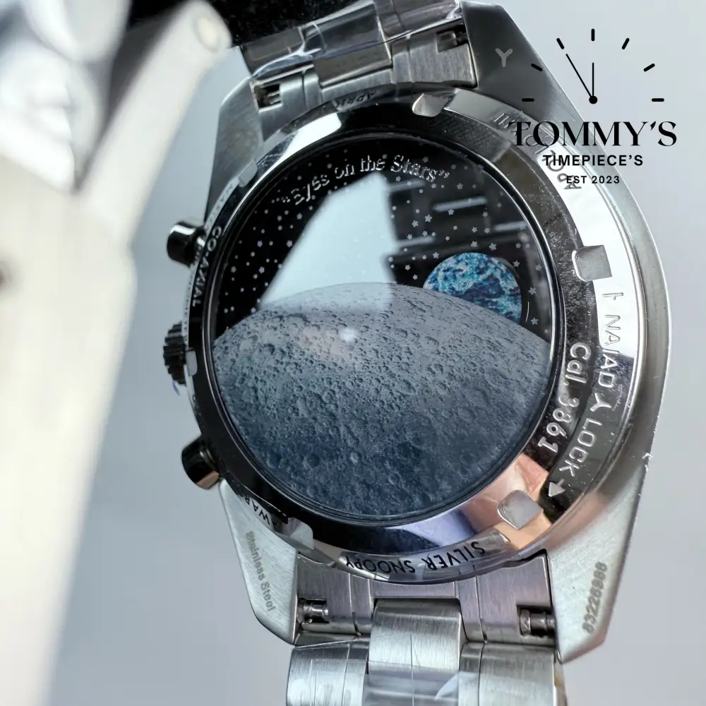 Superclone Speedmaster "Silver Snoopy Award" 50th Anniversary, (310.32.42.50.02.001) 42mm Silver Dial-Blue Nylon Strap (Blue Ceramic Bezel) - Image 3