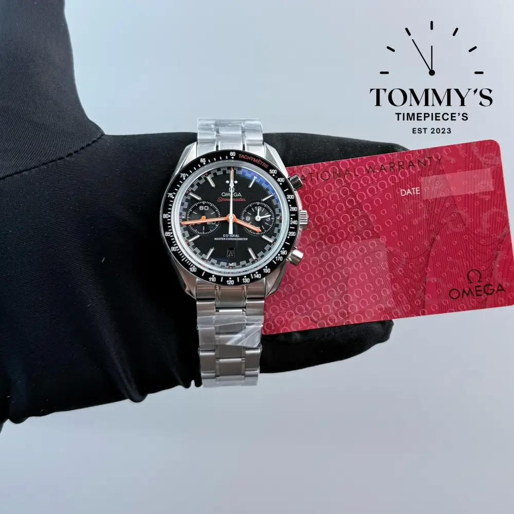 JVS Superclone Speedmaster Racing, (329.30.44.51.01.001) 44.25mm Black Dial-Steel Bracelet (Ceramic Bezel)
