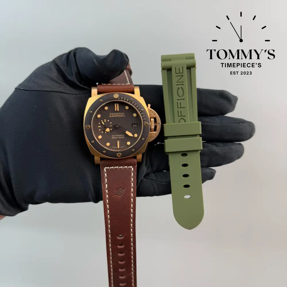 Superclone Submersible Bronzo, (PAM00968) 47mm Brown Dial - Brown Leather Strap (Brushed Bronze Case)