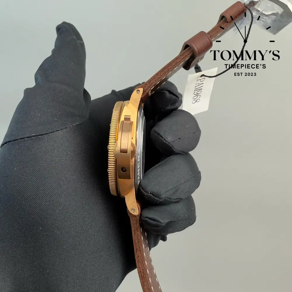 Superclone Submersible Bronzo, (PAM00968) 47mm Brown Dial - Brown Leather Strap (Brushed Bronze Case) - Image 3