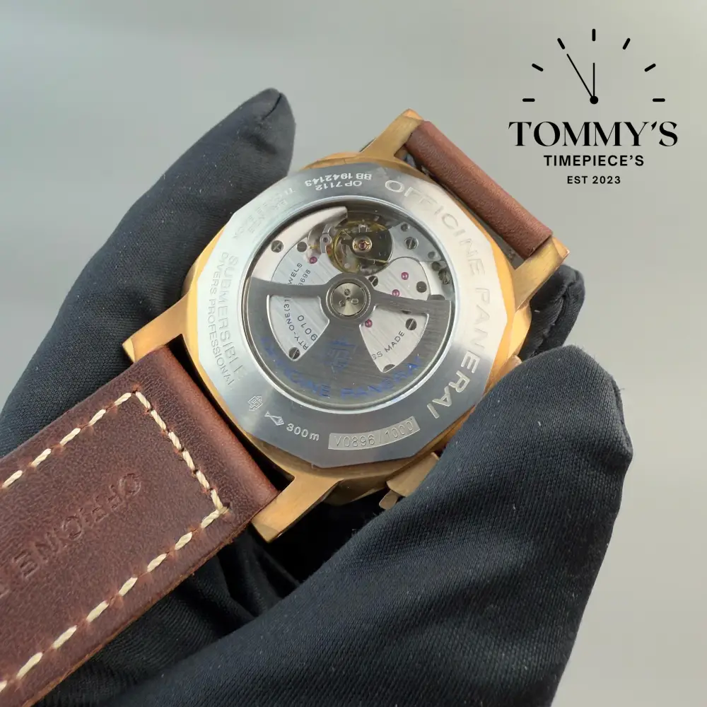 Superclone Submersible Bronzo, (PAM00968) 47mm Brown Dial - Brown Leather Strap (Brushed Bronze Case) - Image 4