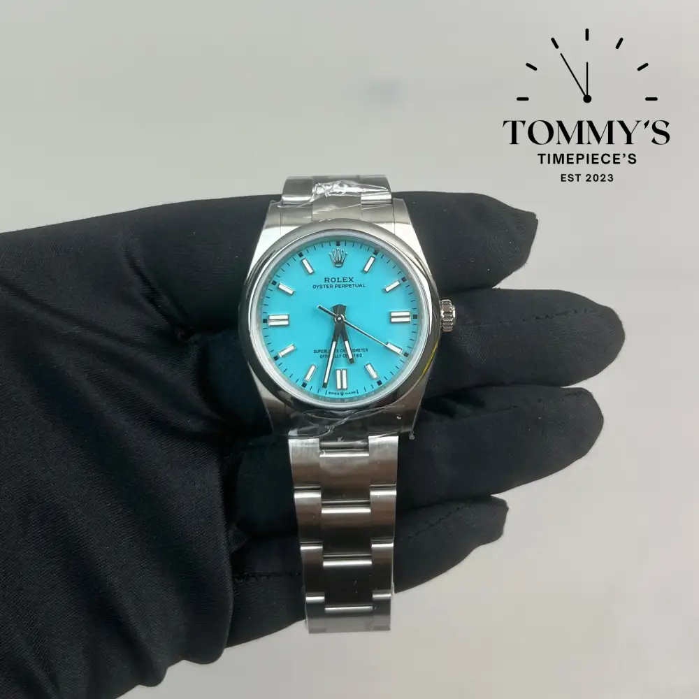 Superclone Oyster Perpetual 36, (126000) 36mm Turquoise Blue "Tiffany" Dial-Oyster Bracelet (Smooth Bezel)