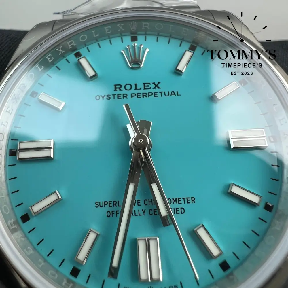 Superclone Oyster Perpetual 36, (126000) 36mm Turquoise Blue "Tiffany" Dial-Oyster Bracelet (Smooth Bezel) - Image 2