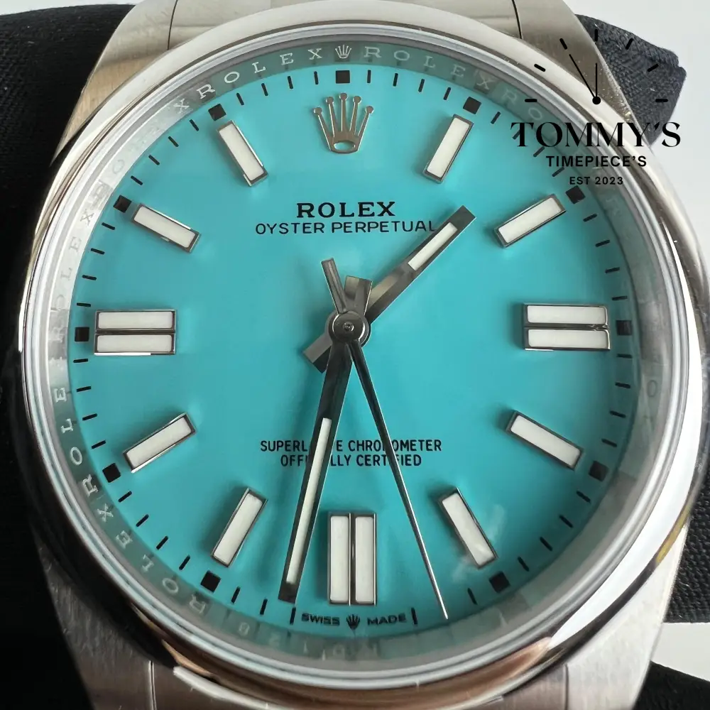 Superclone Oyster Perpetual 41, (124300) 41mm Turquoise Blue "Tiffany" Dial-Oyster Bracelet (Smooth Bezel) - Image 2