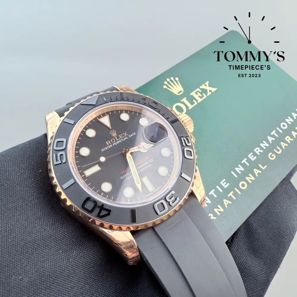Superclone Yacht-Master 40, (126655) 40mm Intense Black Dial-Oysterflex Strap (Everose Gold/Black Ceramic Bezel) - Image 2